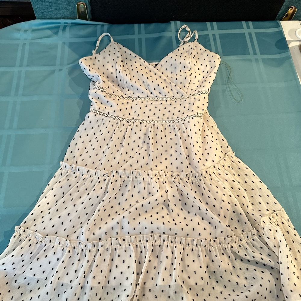 Trixxi White and Black Polka Dot Mini Dress